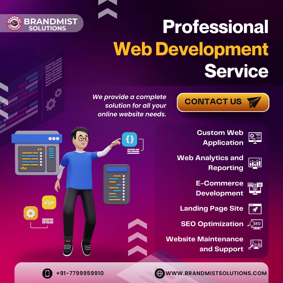 Purple Illustrative Web Development Services Instagram Post