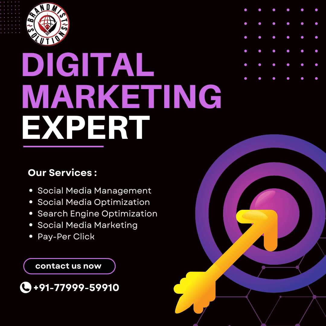 Purple and Black Illustrative Digital Marketing Expert Instagram Post