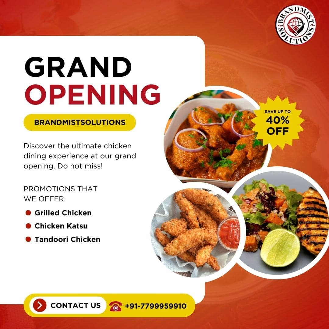 Red And Yellow Modern Grand Opening Restaurant Instagram Post (1)